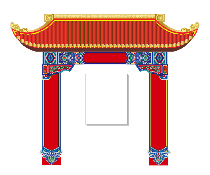 中式门楼 中式 古典 建筑 雕粱 门楼 梁柱图 中国风 建筑花纹 回纹 雕花图案 底纹边框 花边花纹 白色