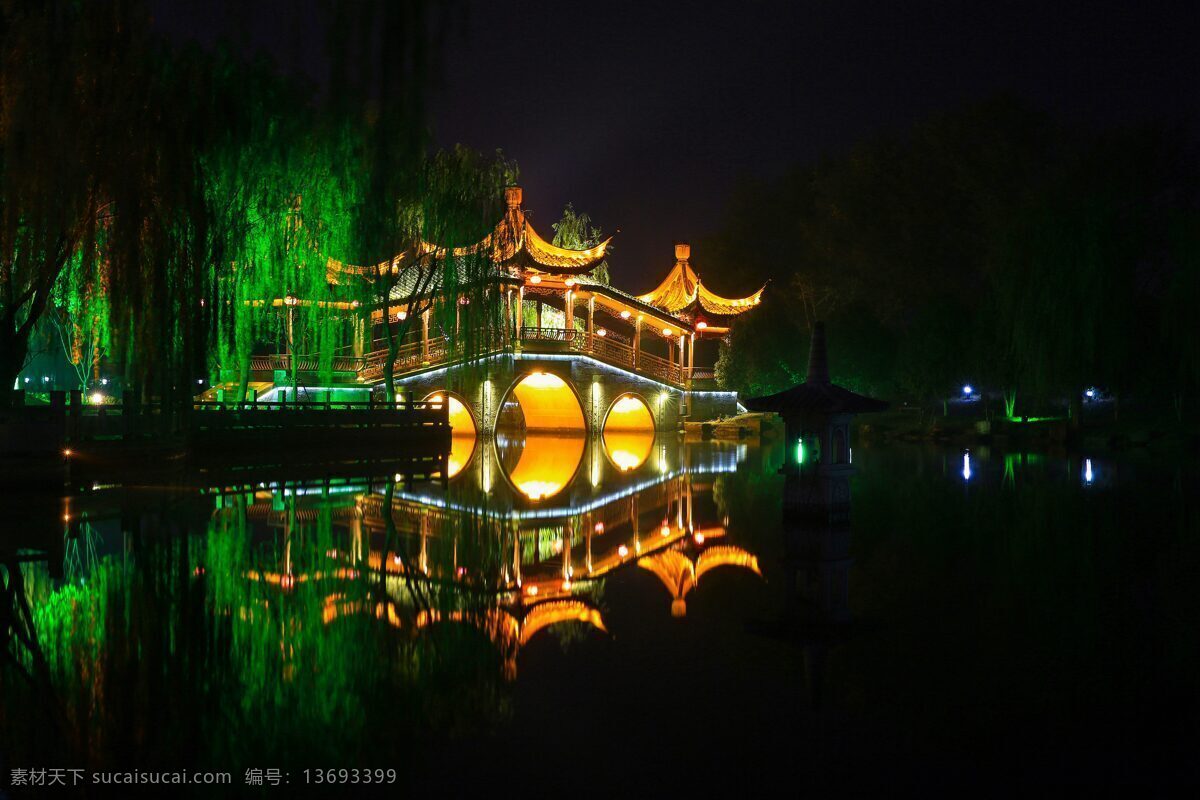 浙江 嘉兴 西塘 古镇 西门 夜景