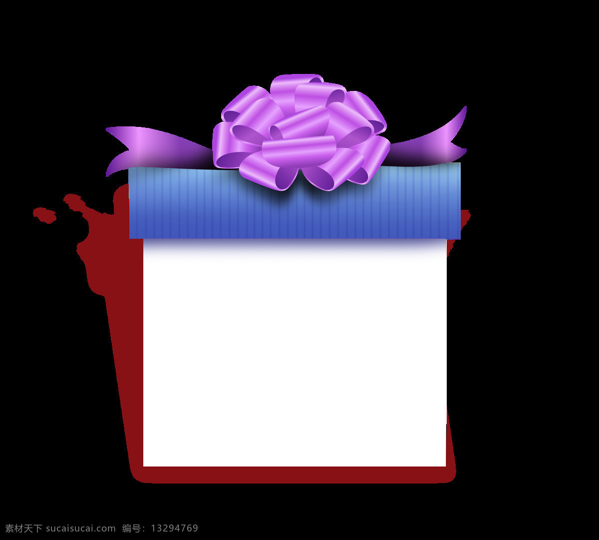 手绘 卡通 礼物 装饰 蝴蝶结 紫色 礼盒