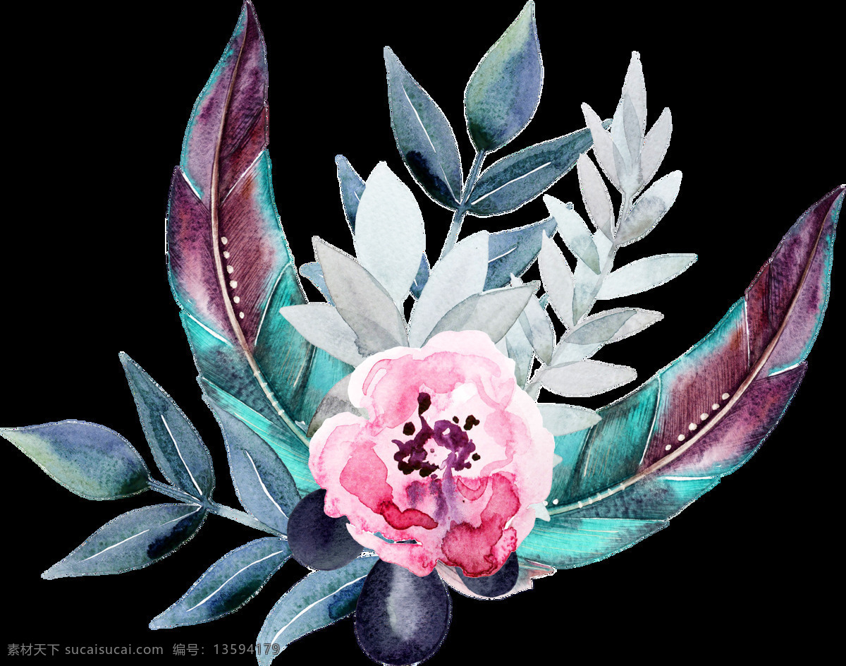 手绘 水彩 鲜花 卡通 透明 装饰 合集 免 扣 白色 插画 粉色 黑色 花朵 花环 花卉 绿色 绿叶 手账素材