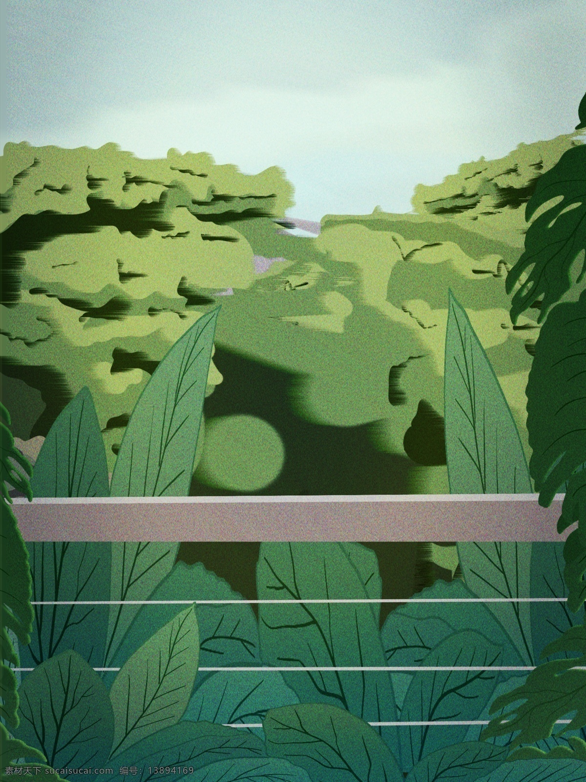 大气 简约 春天 景色 插画 背景 森系背景 绿色背景 治愈系背景 插画背景 植物背景 树林背景 唯美