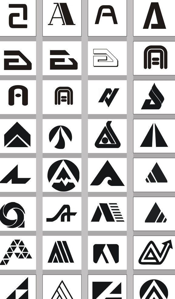 a 标志设计 元素 设计师 必备 超强 英文 字母 变形 集合 阵容 带 alogou 标志 部分原创 企业 logo 标识标志图标 矢量