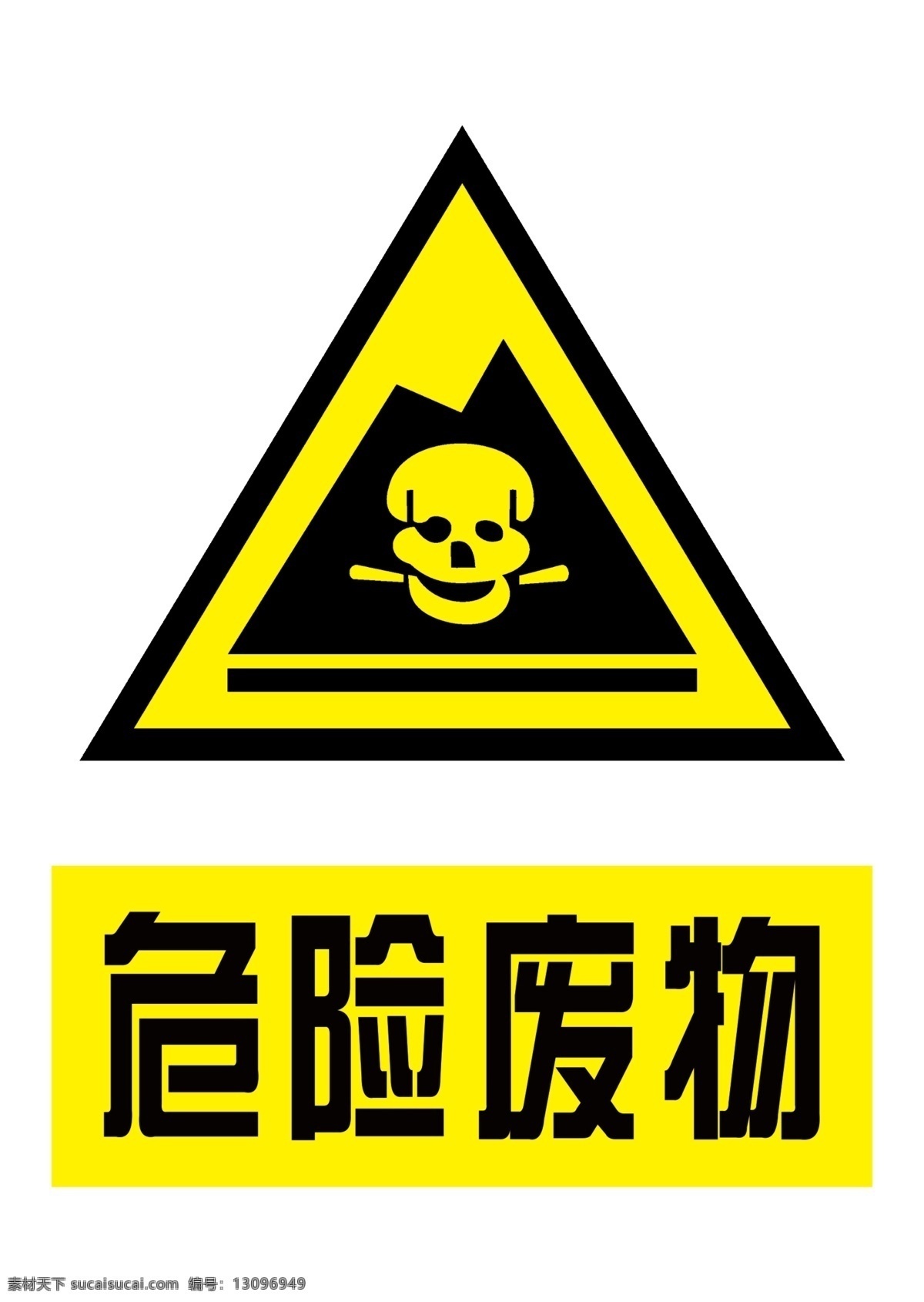 危险废物 危险 警示牌 黄色 预警 预告 警示 报警