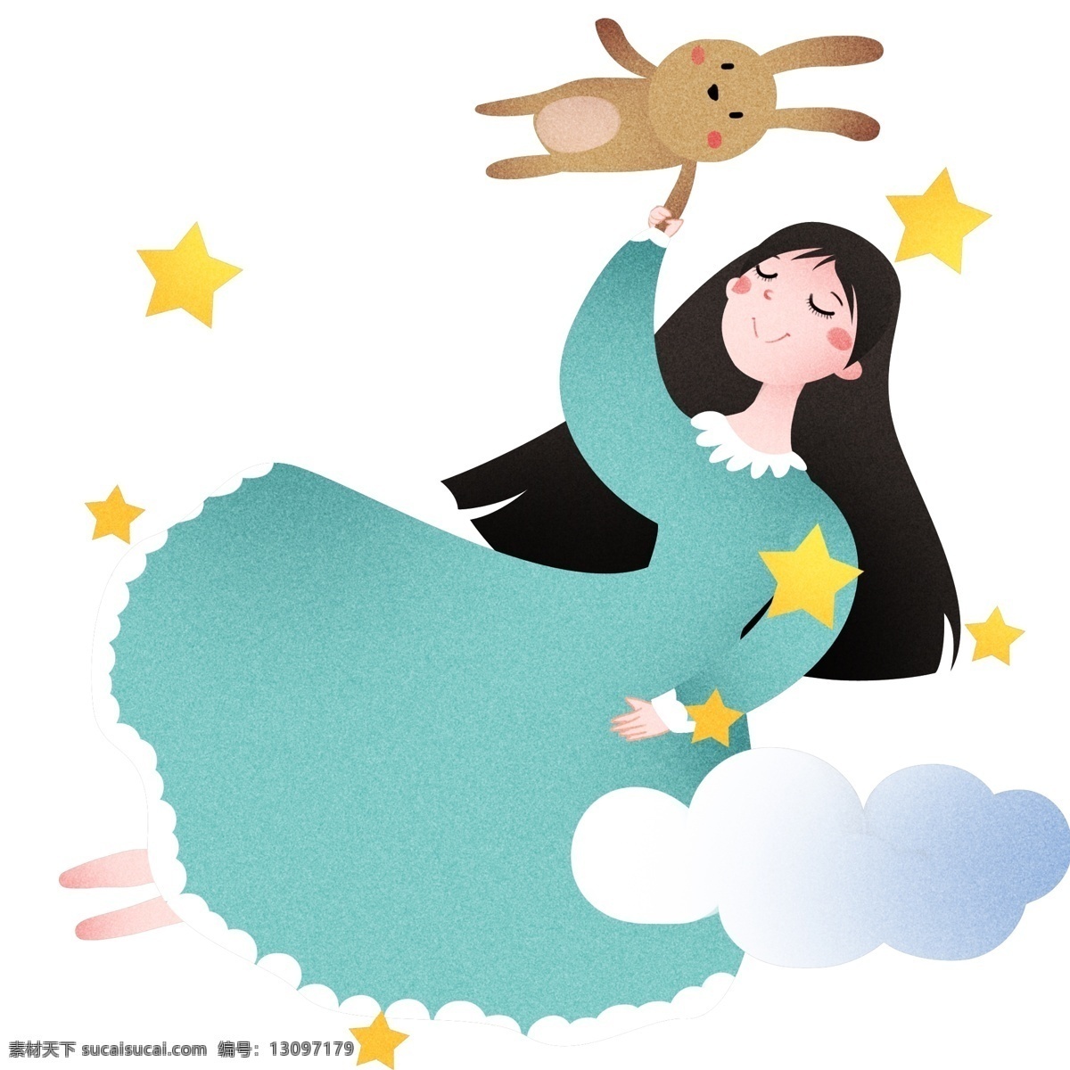 世界 睡眠 日 动物 可爱的动物 卡通插画 瞌睡插画 世界睡眠日 睡觉 休息 打呼 漂亮的女孩