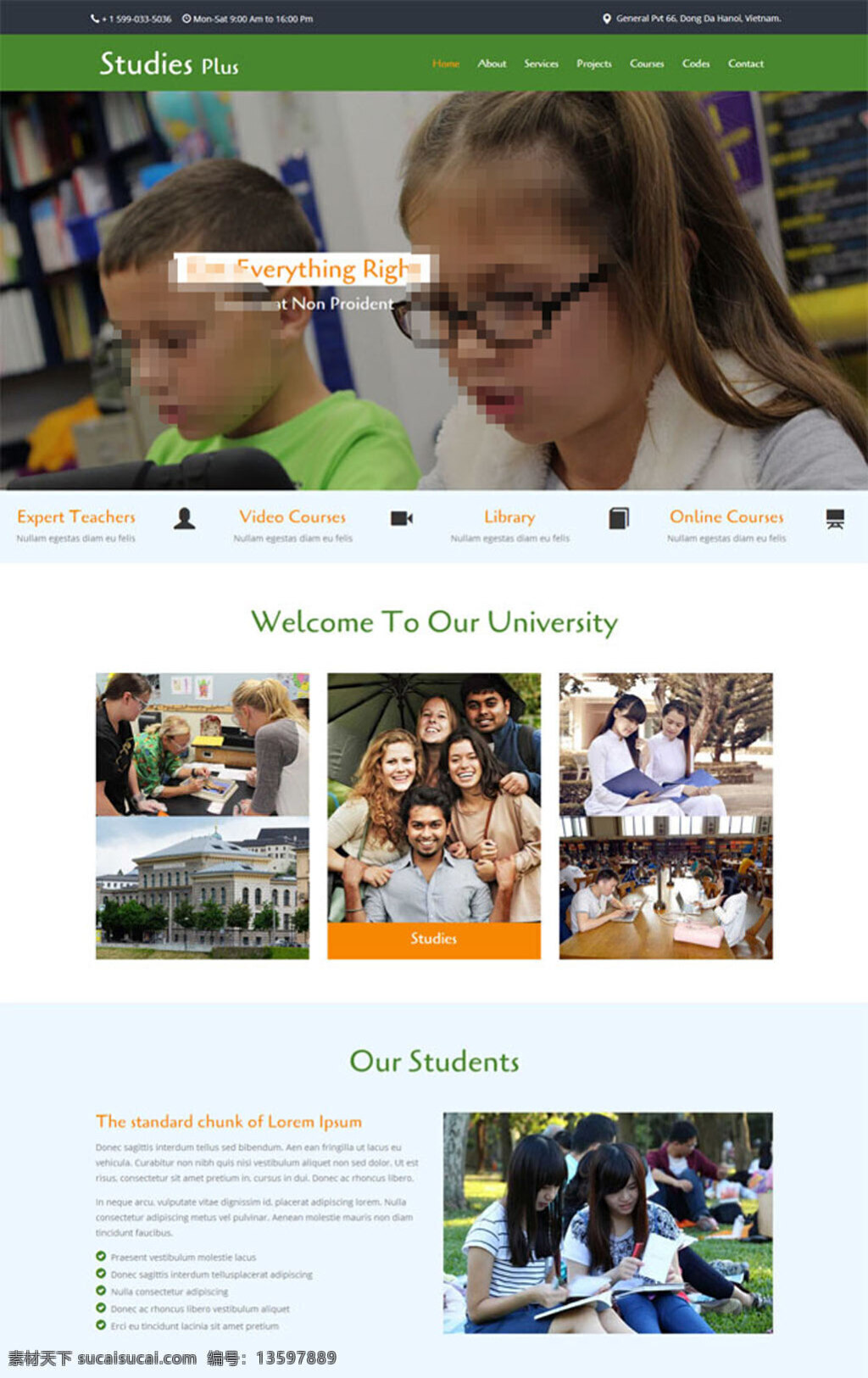 教育网站模板 绿色 儿童教育 网站模板 html