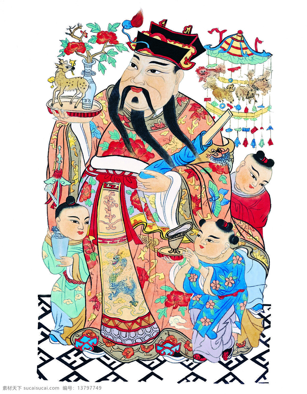 门神 中国风 门将 天兵 白色