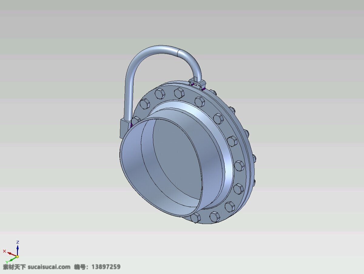 人孔 水平 dn400 3d模型素材 电器模型