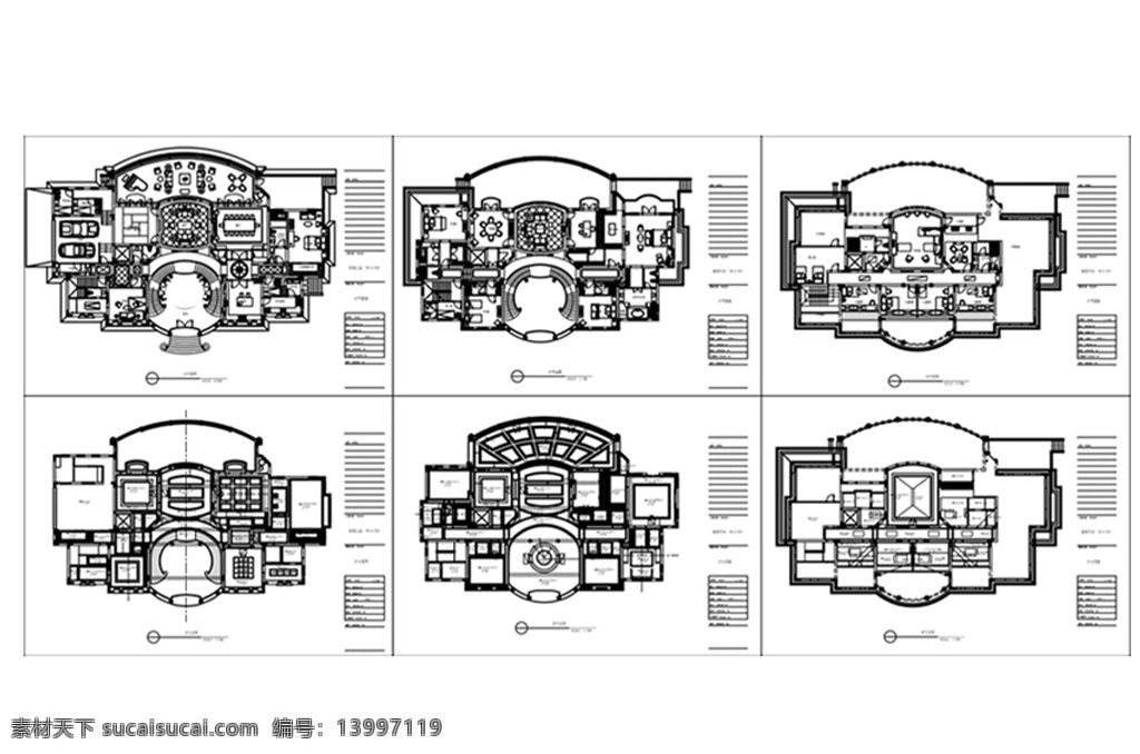 豪华别墅 欧式 cad 施工图 豪华别墅设计 家装 住宅室内设计 cad施工图 家装施工图 风格 欧式别墅设计