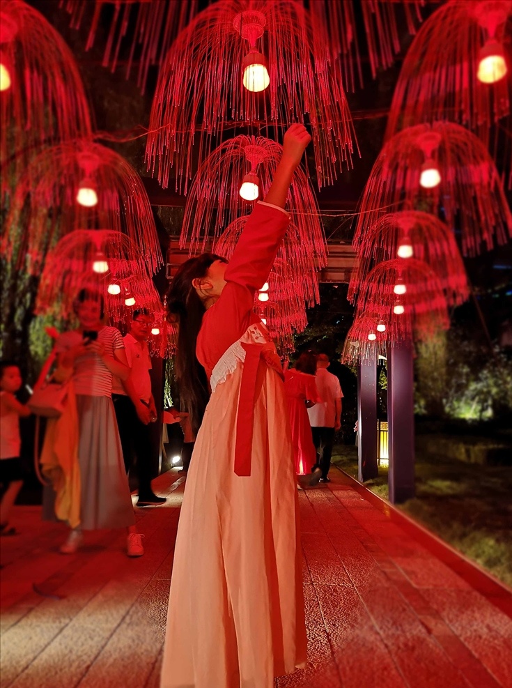 水母灯 灯光 夜景 灯光节活动 灯光艺术节 灯光艺术 霓虹灯 灯会 聚光灯 旅游摄影 国内旅游