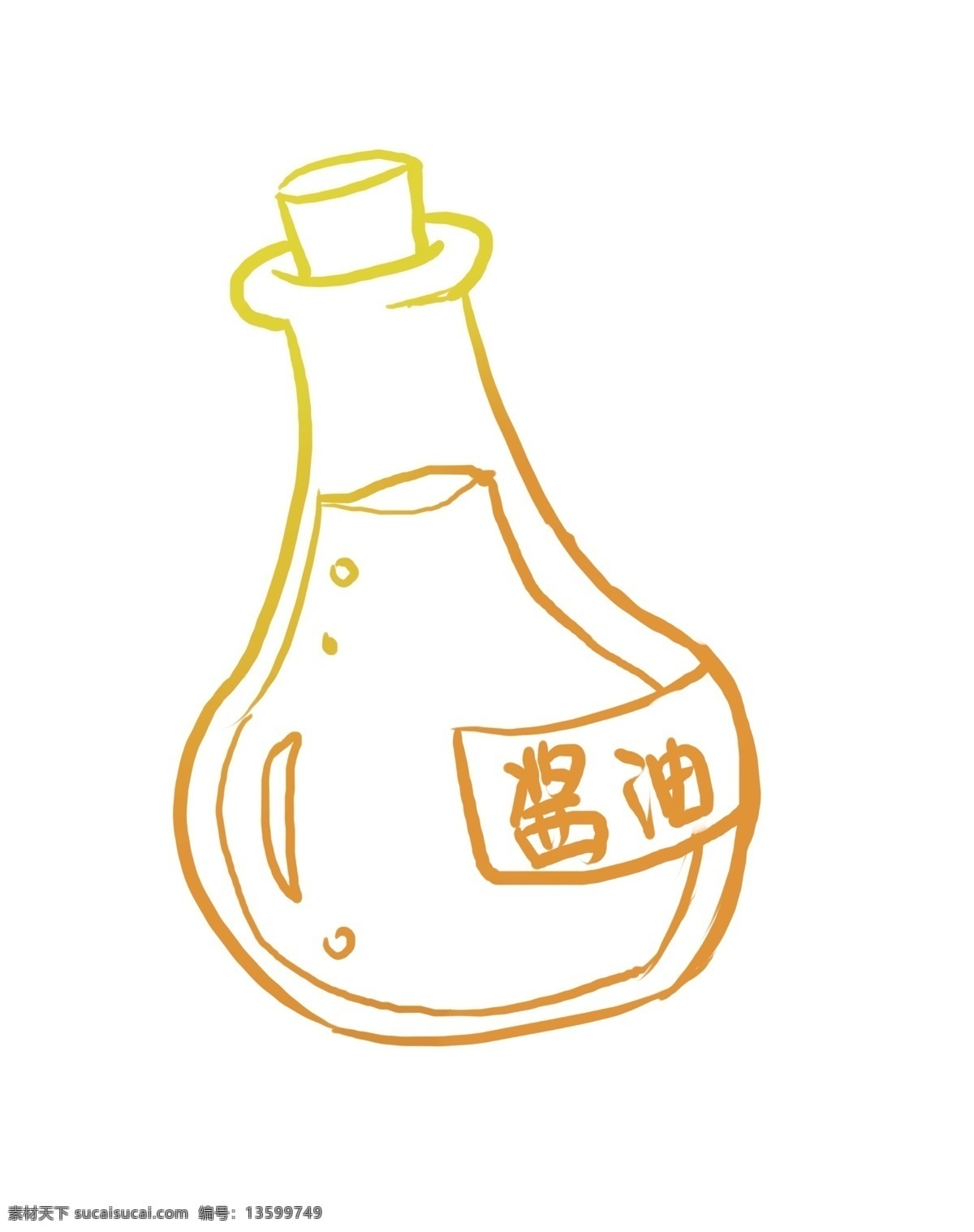 圆形 卡通 酱油 瓶 瓶子 酱油瓶 黄色