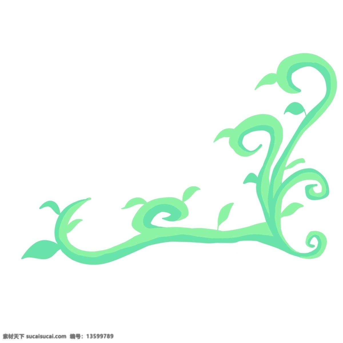 漂亮 绿色 藤蔓 插图 花枝 花叶 植物 绿叶 绿色植物 植物插画 漂亮的藤蔓 绿色藤蔓 植物插图