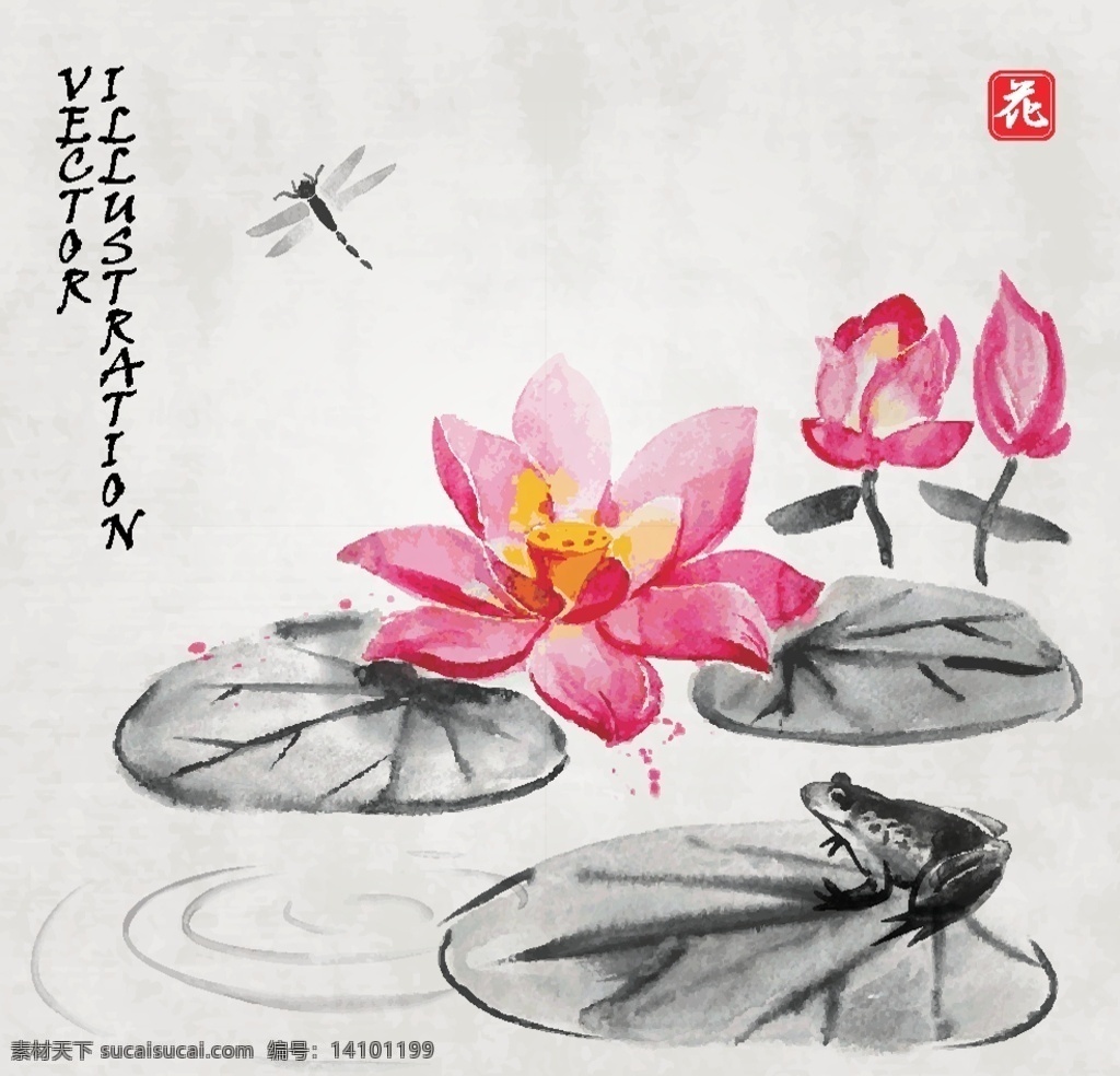 荷花图片 荷花 鲤鱼 锦鲤 水墨鲤鱼 日式鲤鱼 手绘鲤鱼 手绘 蜻蜓 水墨画 年年有鱼 年年有余 插画 装饰画 背景设计 十字绣