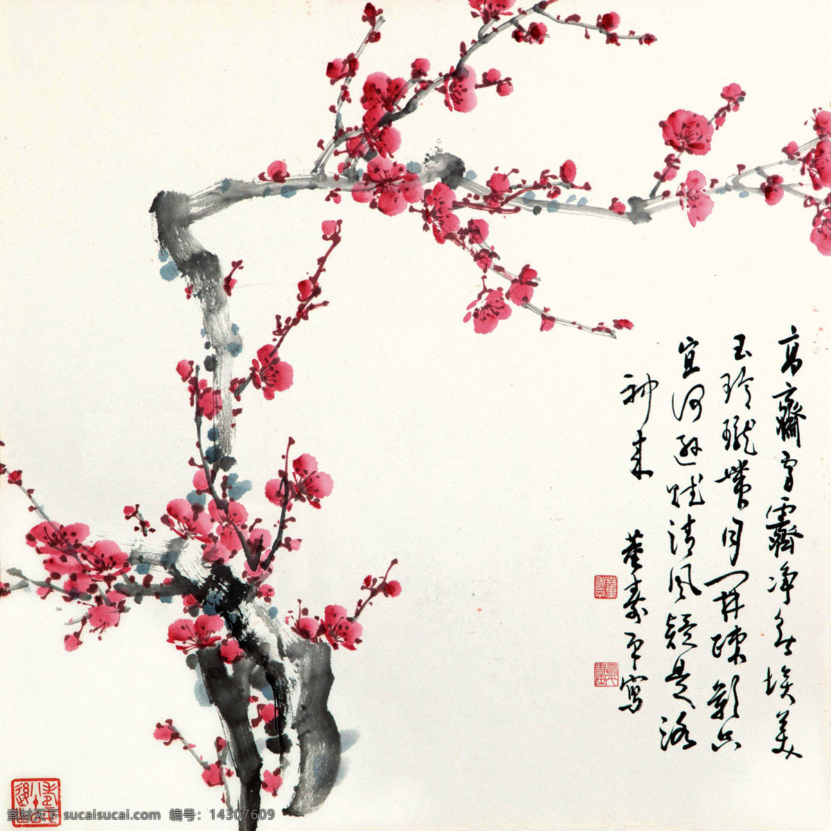 红梅 美术 中国画 名家国画 董寿平国画 水墨画 梅花画 梅花 国画艺术 董寿平 国画 专辑 绘画书法 文化艺术