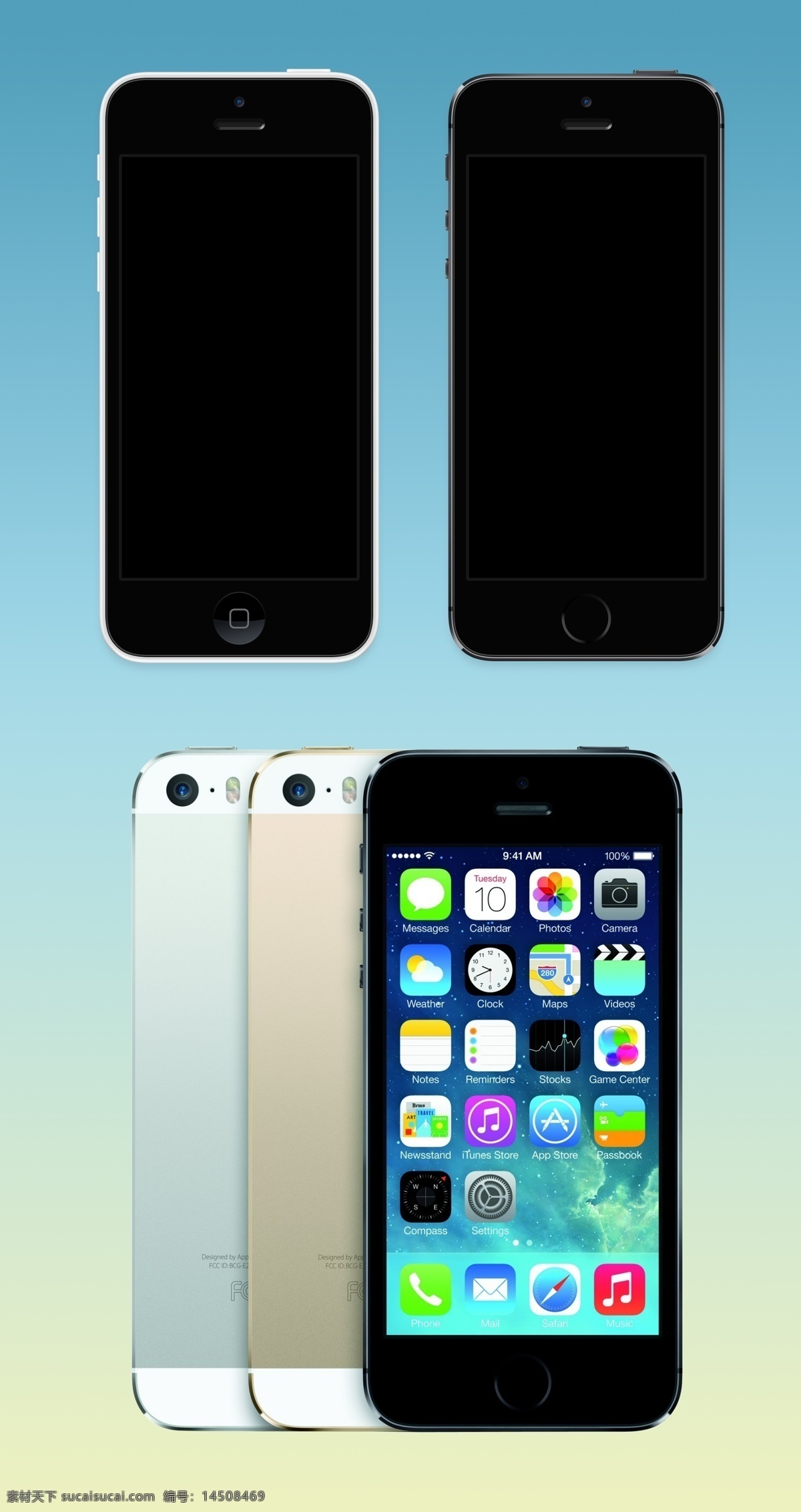 ios7 分层 模型 苹果 苹果手机 源文件 智能手机 iphone5s 模板下载 新款苹果 苹果五代 iphone5 代 香槟金 三色 psd源文件