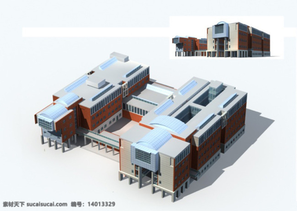 max 学校 教学楼 建筑设计 3d 模型 3d模型 白色