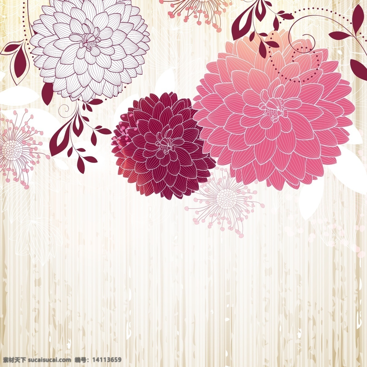 精美 花卉 手绘 邀请 卡 矢量 背景 精美花卉 邀请卡 邀请函 卡通 童趣