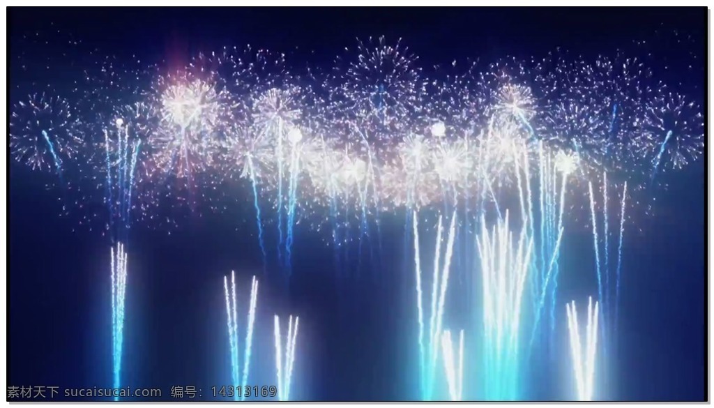 多彩 礼花 视频 高清视频素材 视频素材 动态视频素材 蓝色 河岸 烟花