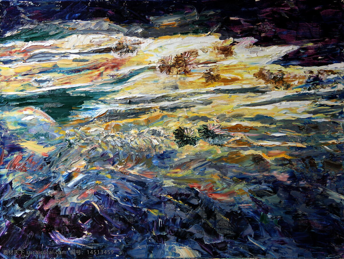 油画 高清油画 风景油画 油画石壁 美景油画 自然景观 自然风光