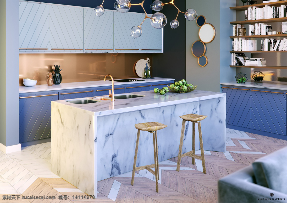 欧美 厨房 空间设计 厨房空间 厨具 橱柜设计 人性化设计 餐厨一体化 景观与建筑 建筑园林 室内摄影