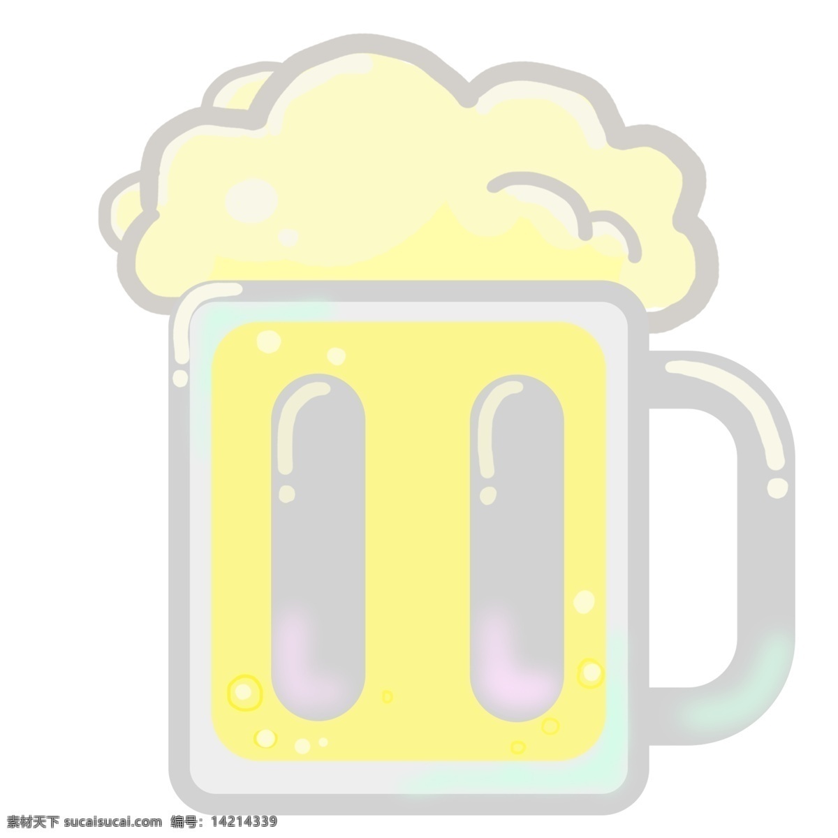 啤酒杯 播放 图标 插画 酒杯 播放器 黄色的背景 白色按键 卡通图标插画 黄色的啤酒花
