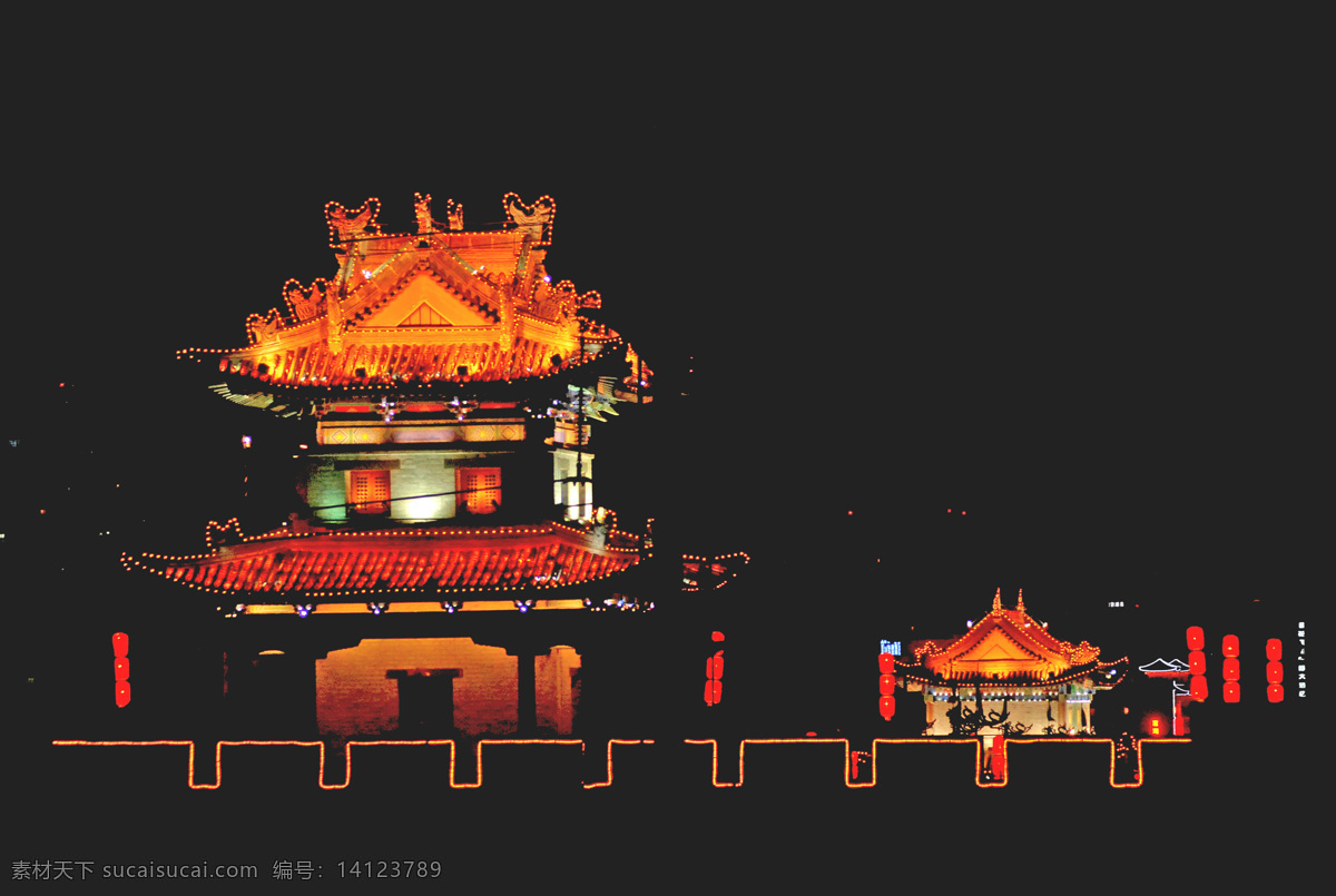 西安 古 城墙 角楼 古城墙 建筑 夜景 长安城 旅游 古建筑 建筑摄影 建筑园林