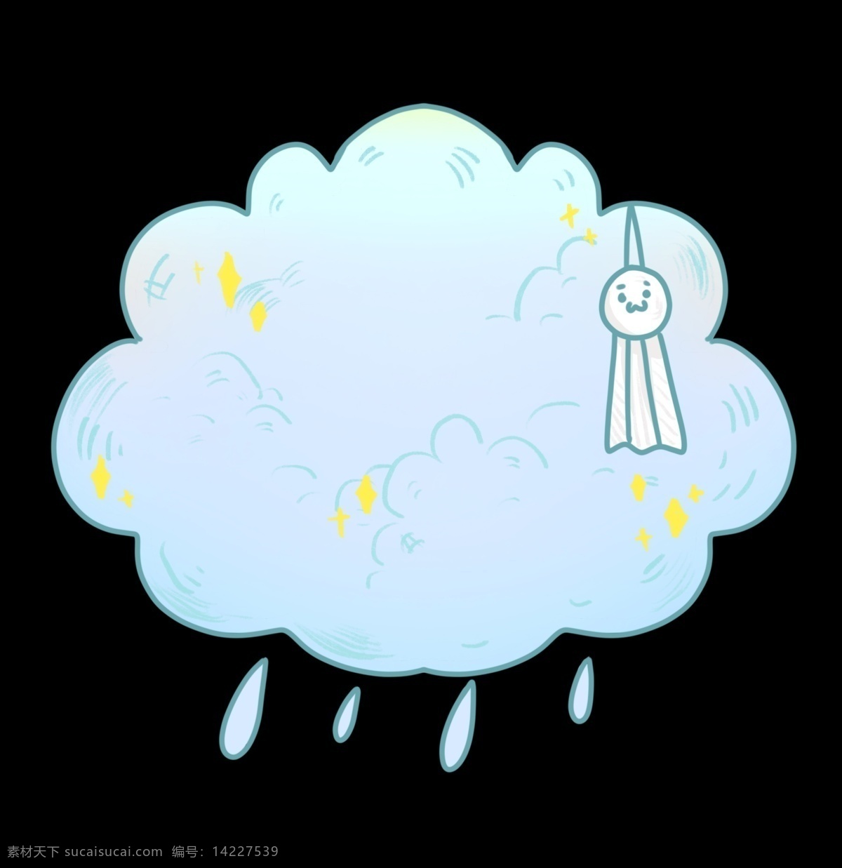 蓝色 云朵 下雨 边框 幽灵 雷阵雨 天气