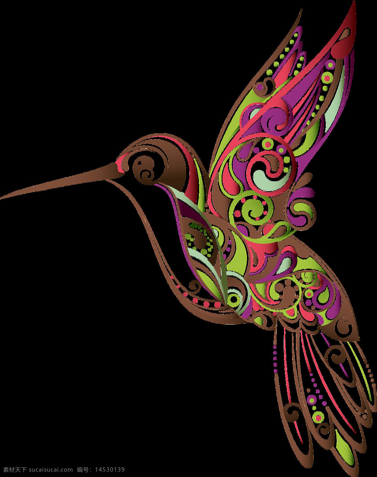 手绘 简约 色彩 鲜艳 小鸟 透明 花纹 复杂 尖嘴 鸟类 透明素材 免扣素材 装饰图片