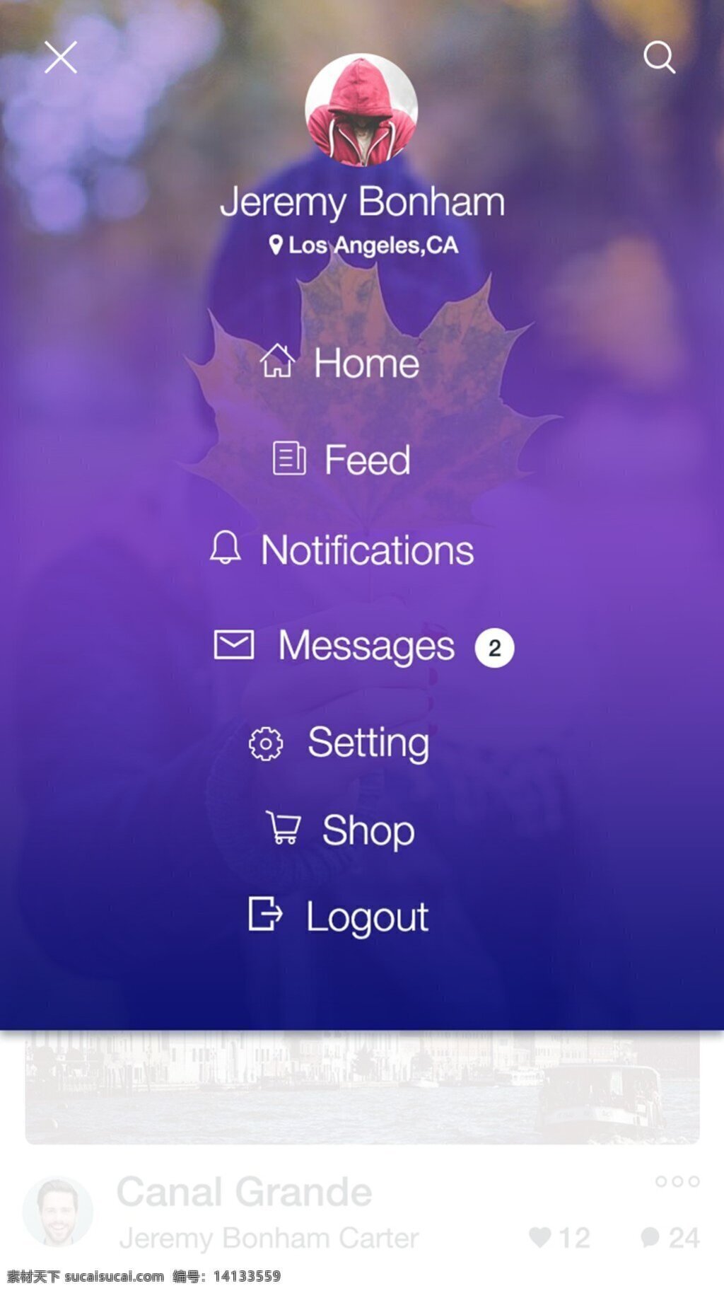 手机 app 菜单 栏 扁平 模板 响应 式 页面模板 扁平设计 蓝色