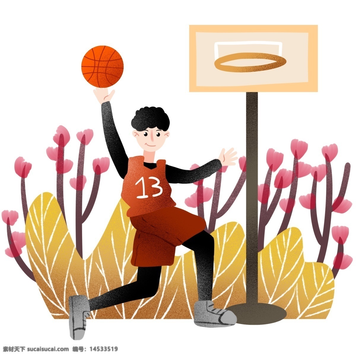 篮球 框子 健身 运动 打篮球男孩 健身运动 卡通插画 体育运动 活动筋骨 加强锻炼 篮球框子插画
