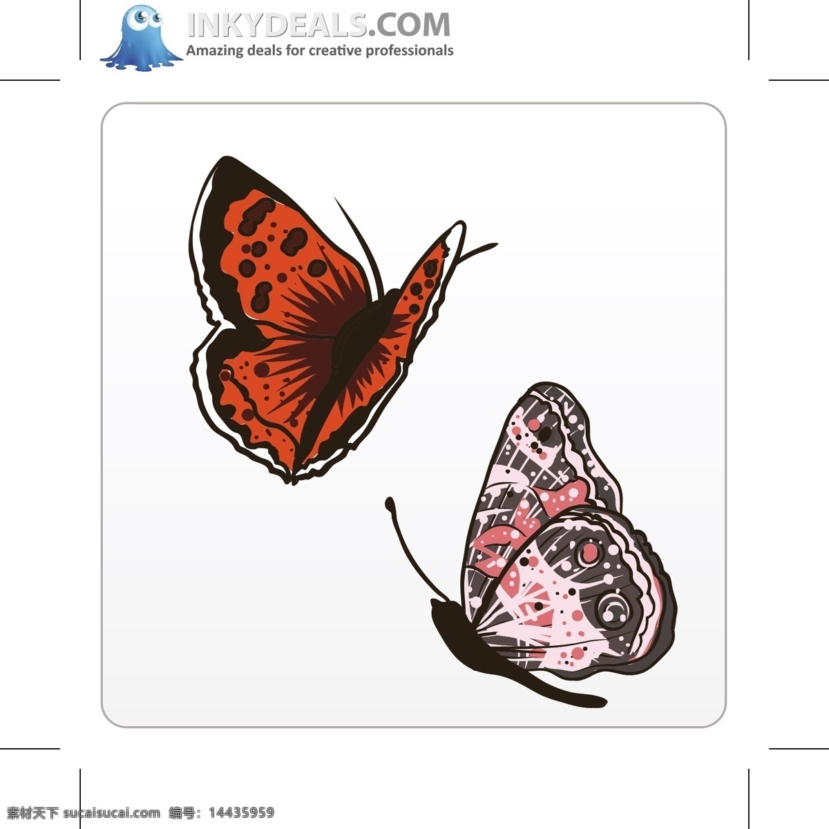各式 蝴蝶 模板 图标 矢量 插图 背景