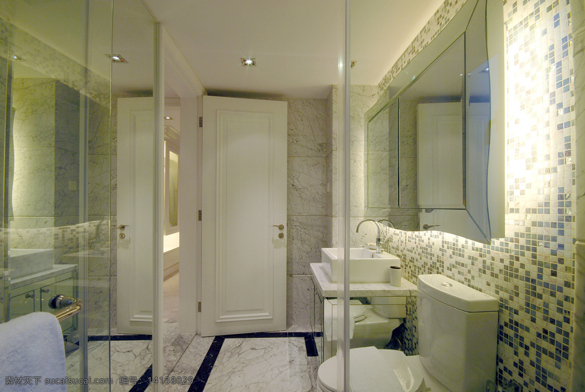 现代 简 欧 风格 浴室 玻璃 移门 装饰设计 效果图 简欧风格 玻璃移门