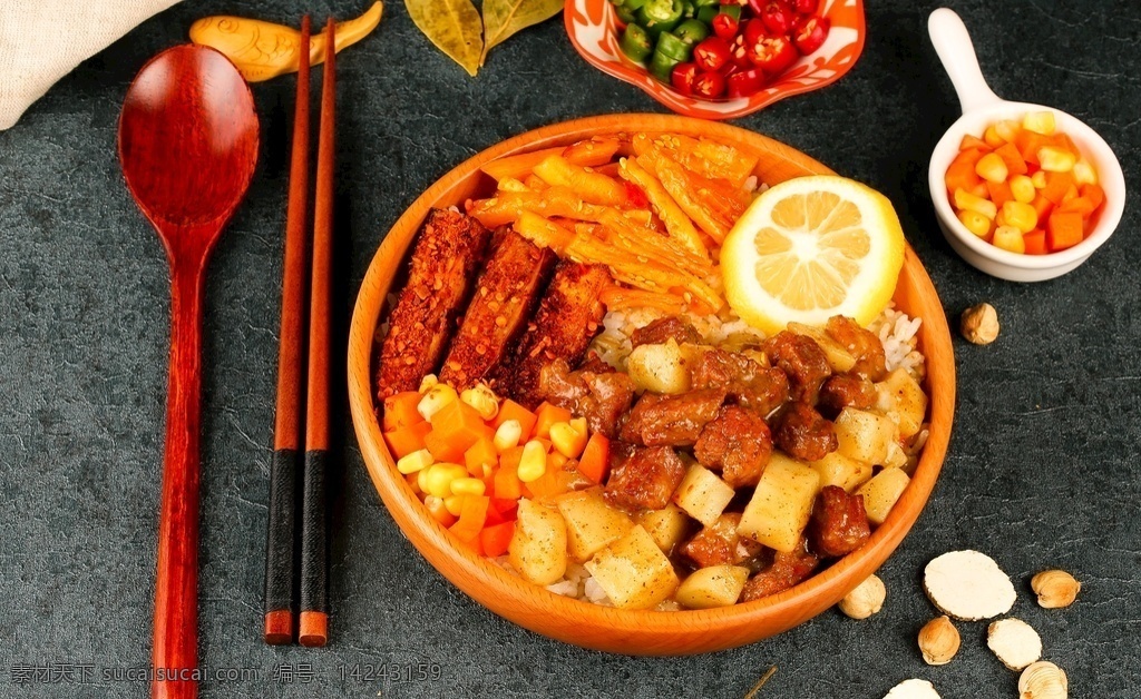三汁焖锅 烤肉饭 快餐 拌饭 鸡排饭 餐饮美食 传统美食