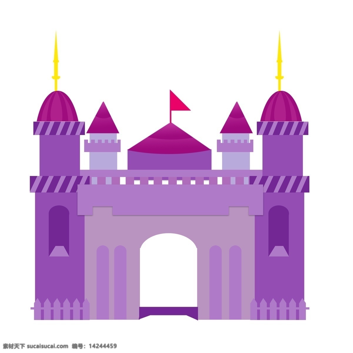 手绘 欧式 卡通 梦幻 城堡 建筑 紫色 小 清新 元素 欧式建筑 梦幻城堡 卡通元素 建筑物 小清新