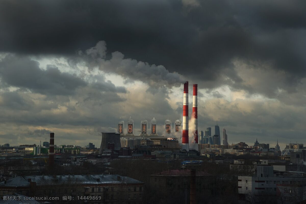 城市 工厂 烟囱 天空 乌云 旅游摄影 国外旅游