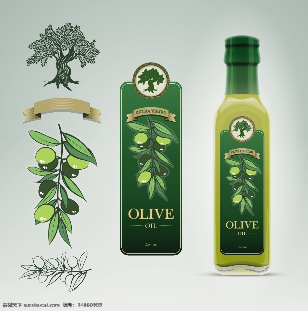 橄榄油 包装 图标 包装设计 淡绿色 橄榄果实 橄榄树 商店