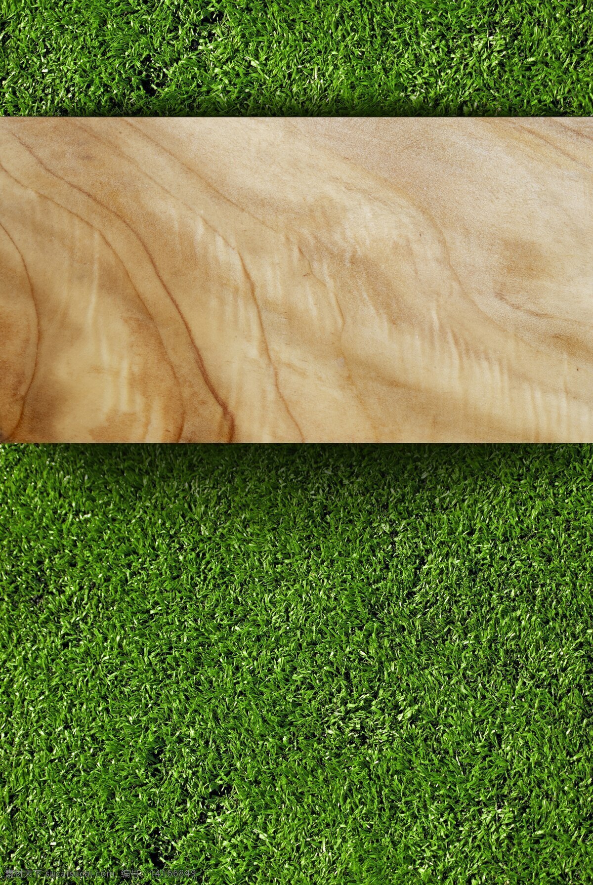 草和木材板 绿色