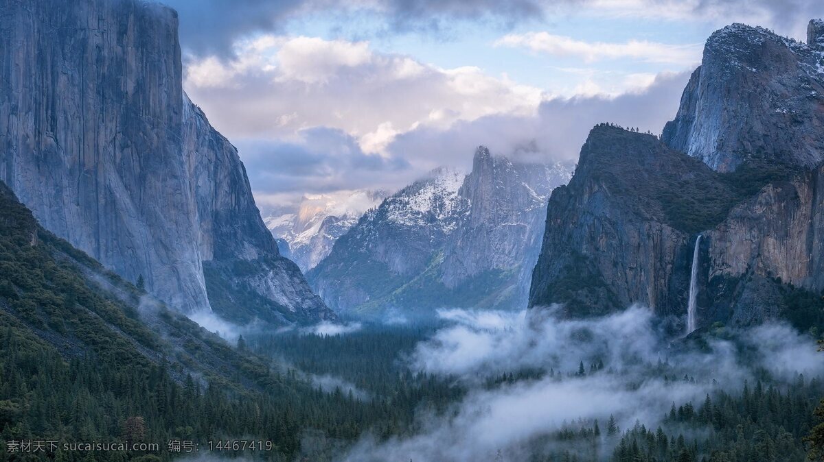 优胜美地 国家公园 山水 自然 云雾 自然景观 风景名胜