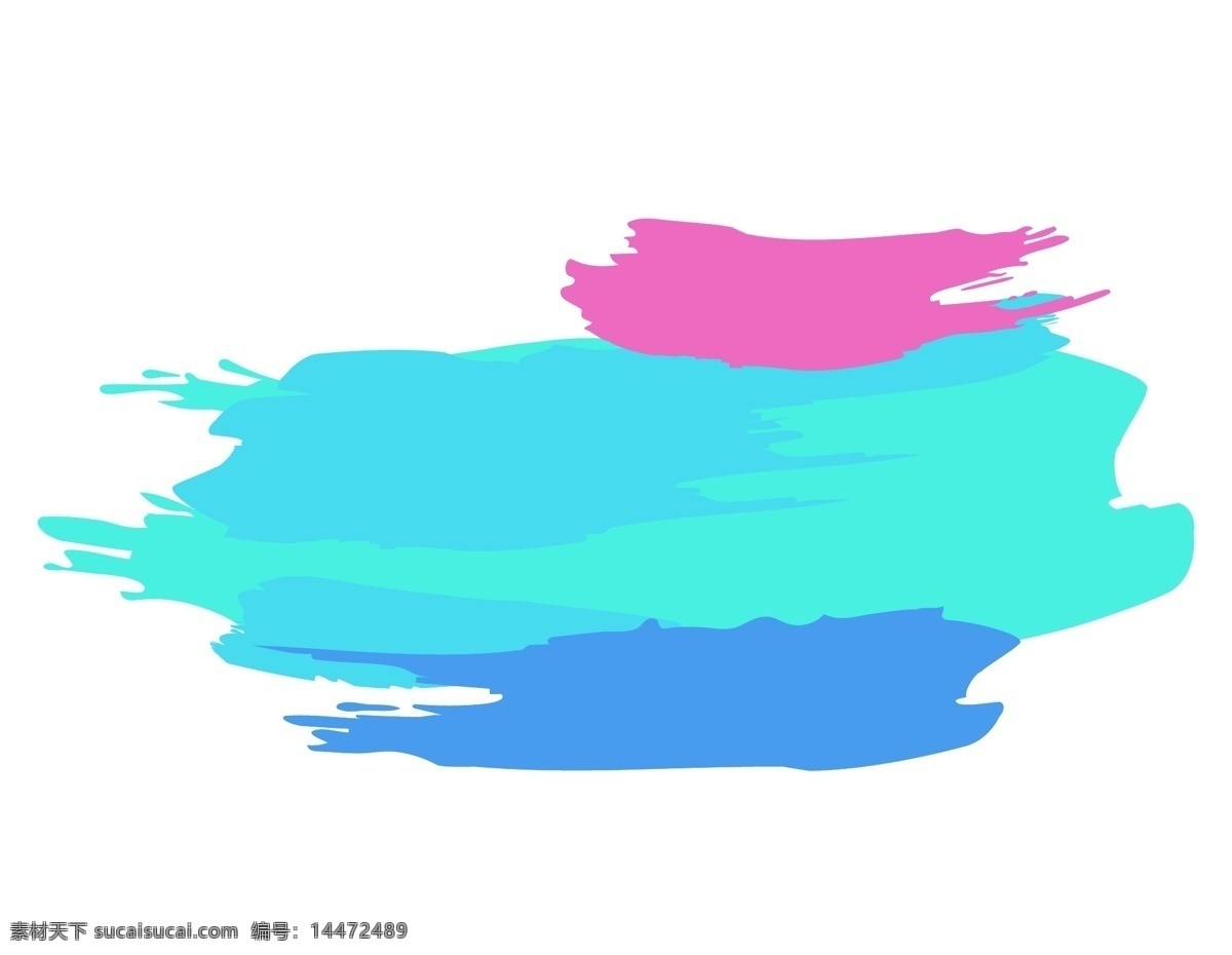卡通 色彩 水彩 元素 抽象 笔触 蓝色渐变 手绘 ai元素 矢量元素