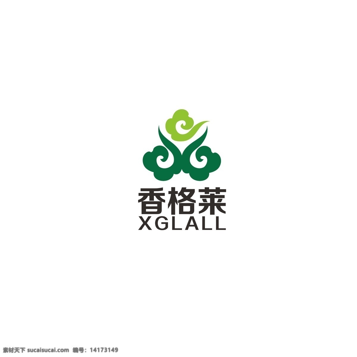 logo 简约 绿色 祥云 味道