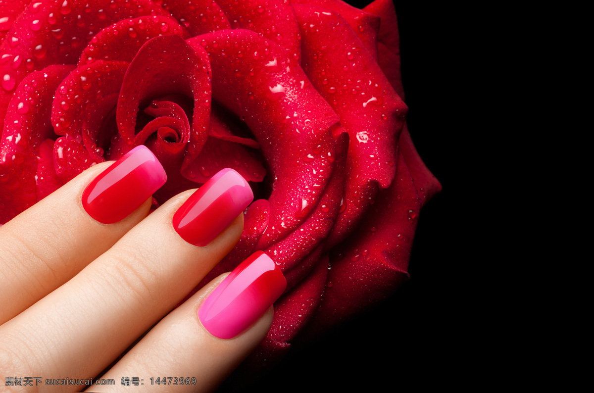 美甲 手 指甲 美容 美甲时尚 艺术 美甲彩妆 美甲海报 美甲模特 玫瑰花美甲 人物图库 女性女人