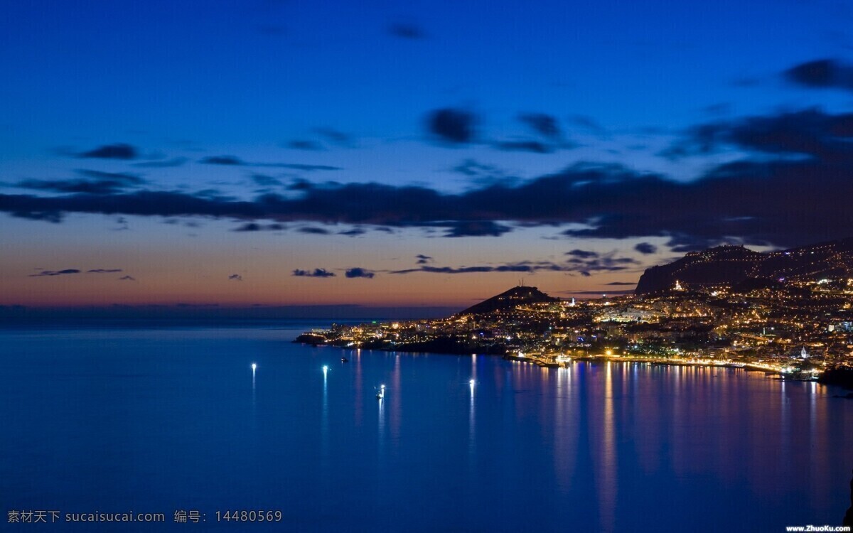 大连 海边 夜景 灯火辉煌 海洋 静谧 风景 生活 旅游餐饮