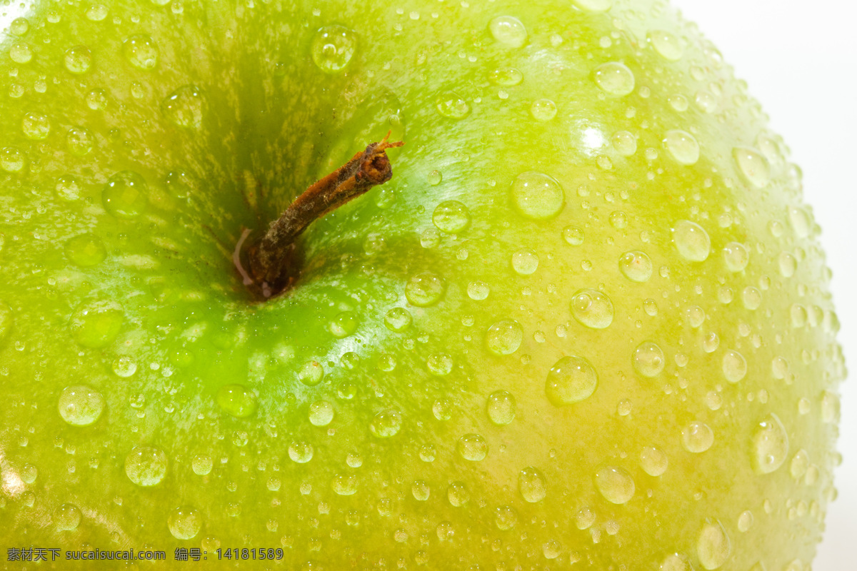 苹果特写摄影 苹果 青苹果 水果 苹果特写 水珠 高清水果图片 夏日清爽水果 生物世界 水果蔬菜 餐饮美食 黄色