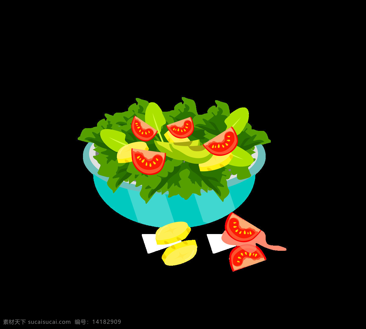 手绘 卡通 蔬菜 装饰 绿色 食物 西红柿