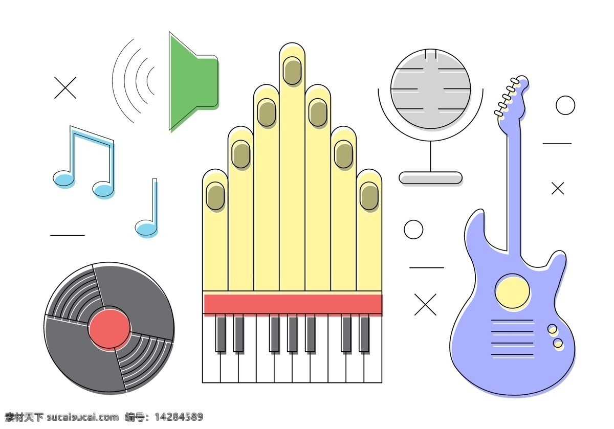 自由矢量乐器 音乐 图标 线 薄 事件 声音 吉他 摇滚 艺术 爱 值得注意的是 技术 信息图表 节 文本 孤立 背景 电影 麦克风 卡 管风琴