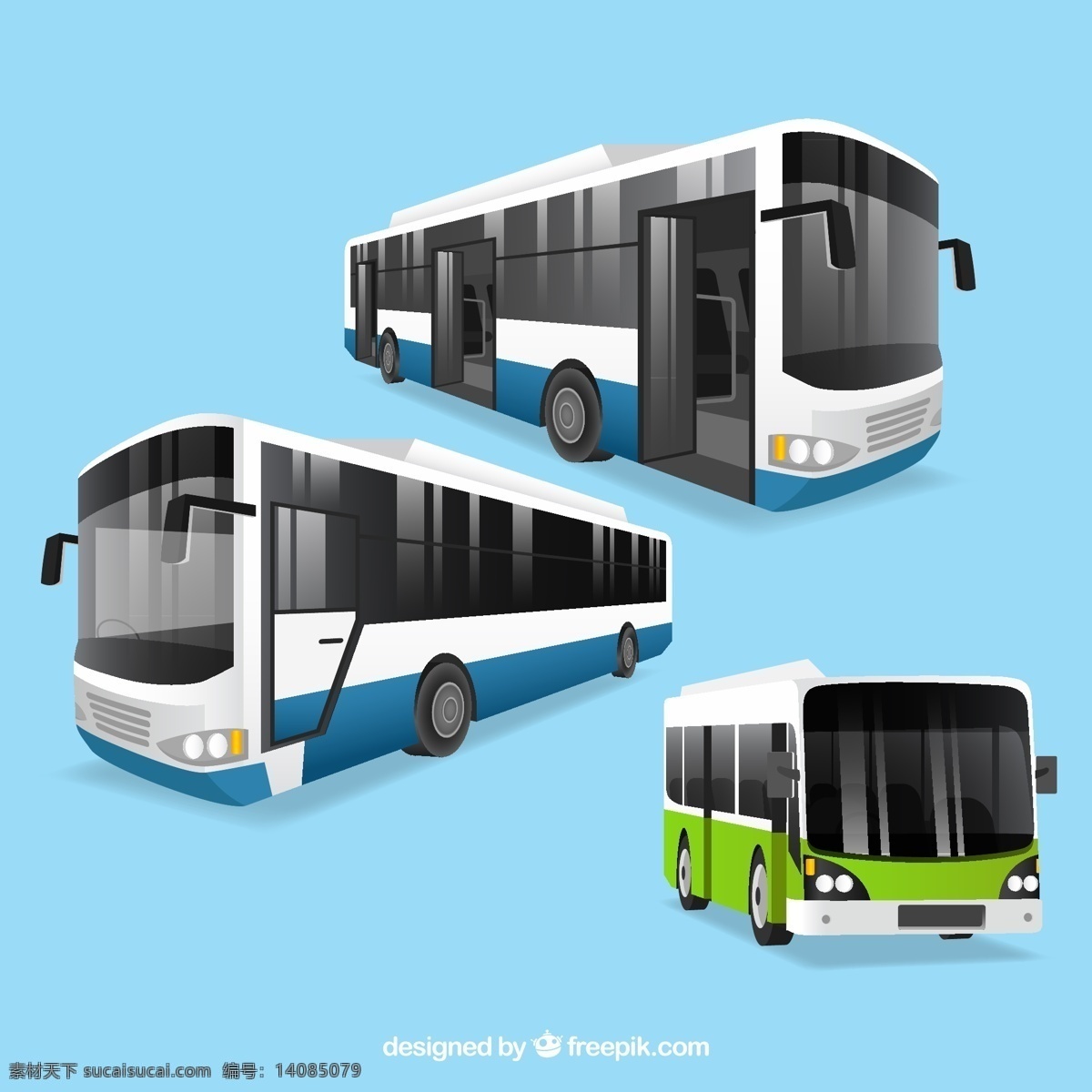 款 时尚 巴士 客车 公交车 交通工具 源文件 矢量 高清图片
