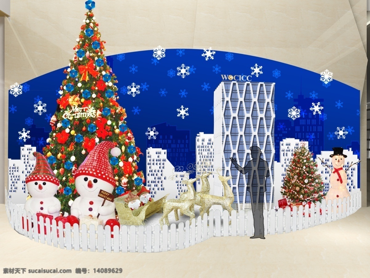 圣诞 堆头 布置 节日 环境设计 展览设计 黑色