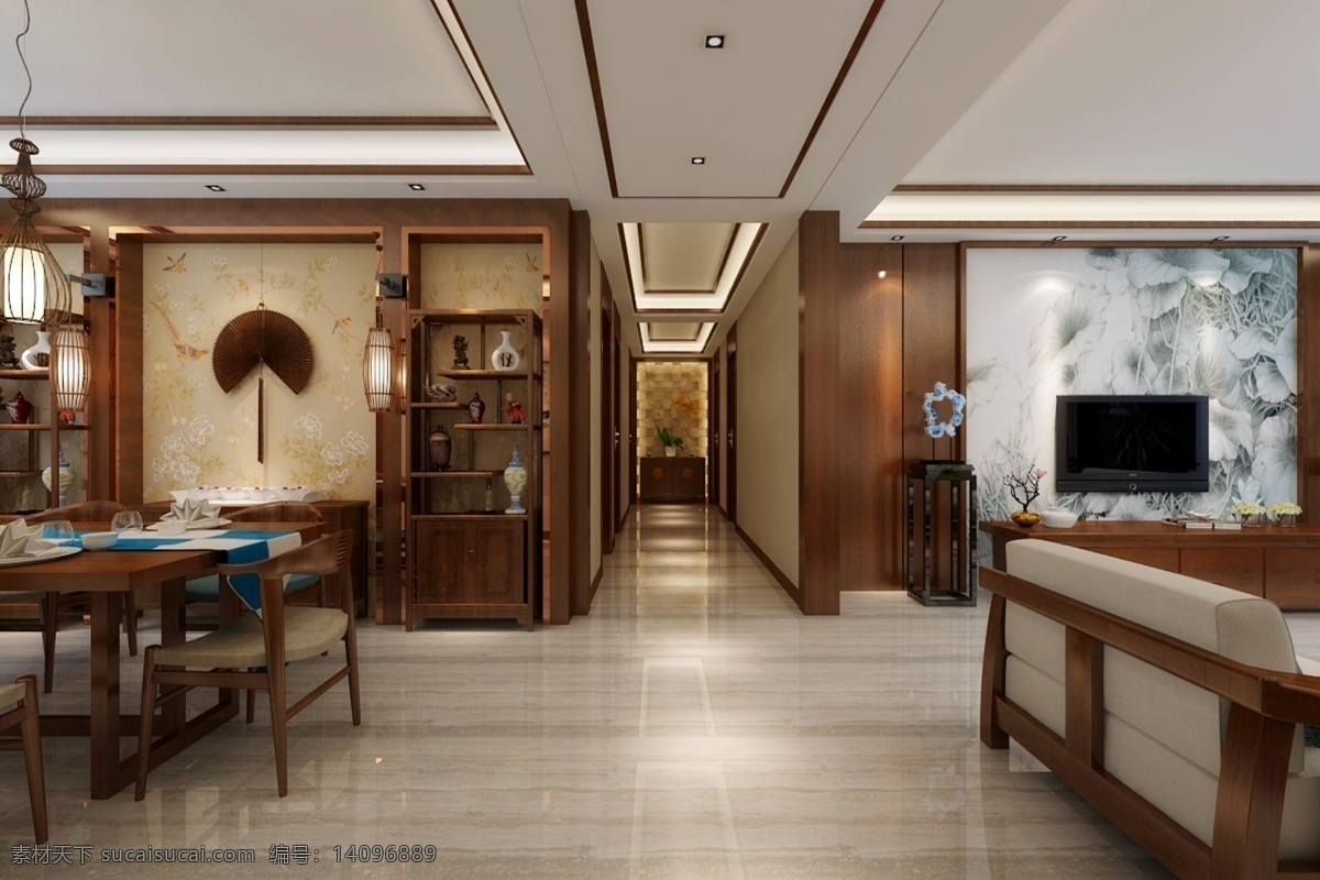 中式客厅 客厅 中式 新中式 效果图