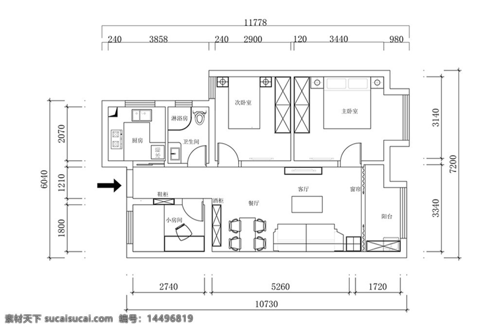 两 室 厅 cad 平面 规划 方案 多层 户型 图 定制 高层 居室