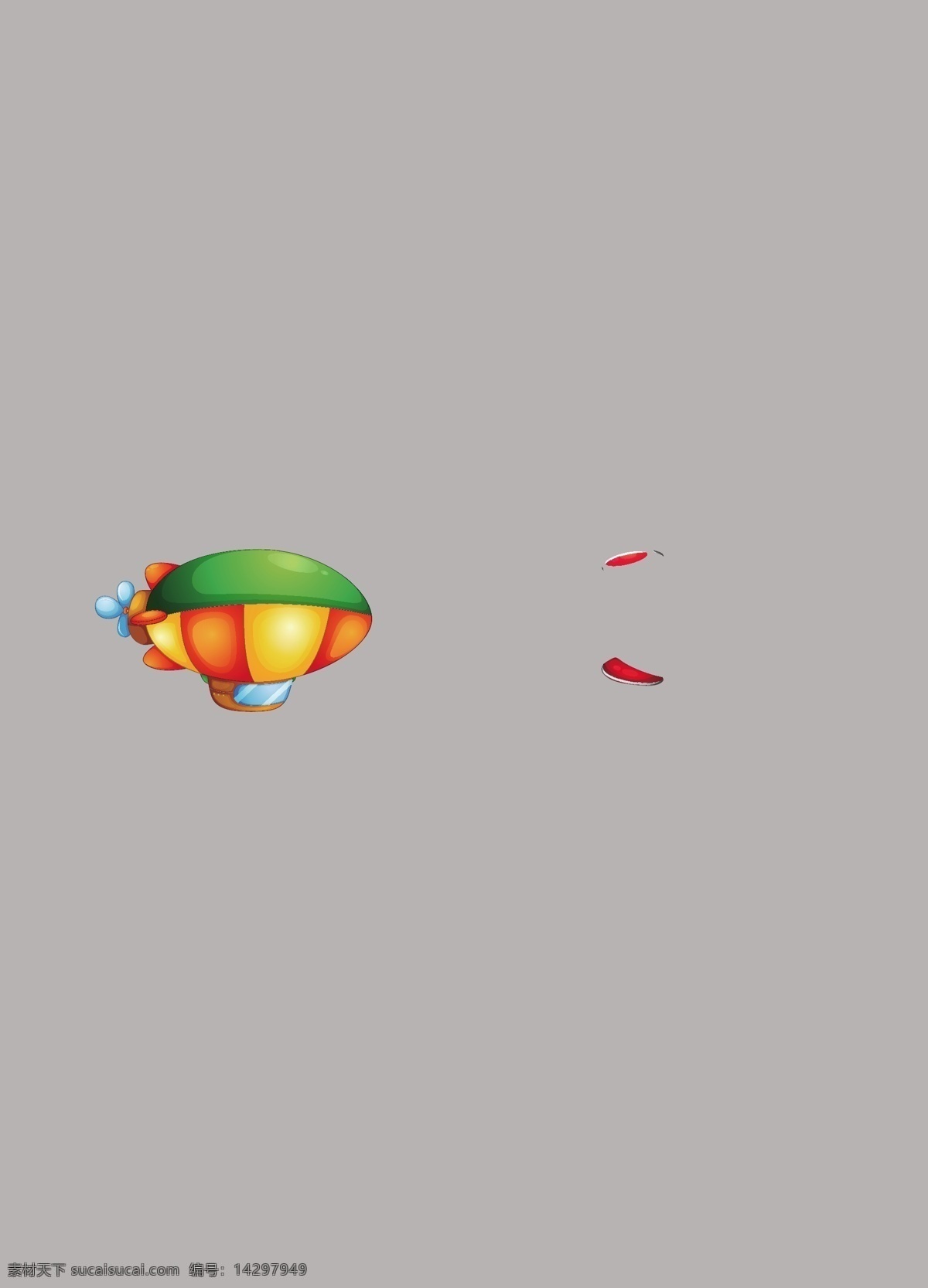 卡通 矢量 热气球 降落伞 装饰元素 eps素材